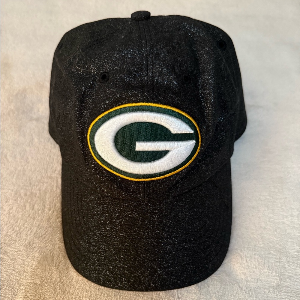 Black Baseball Cap with Green Logo